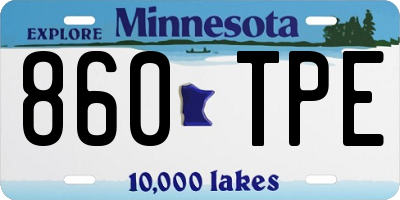 MN license plate 860TPE