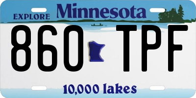 MN license plate 860TPF