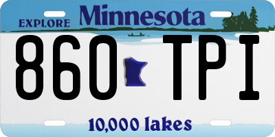 MN license plate 860TPI