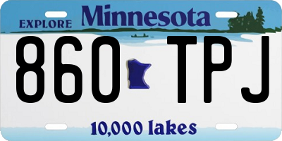 MN license plate 860TPJ