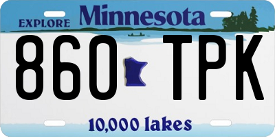 MN license plate 860TPK