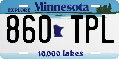 MN license plate 860TPL