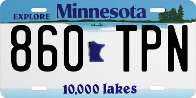 MN license plate 860TPN