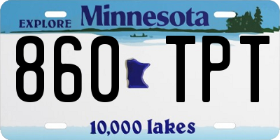 MN license plate 860TPT