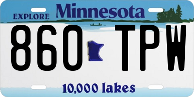 MN license plate 860TPW