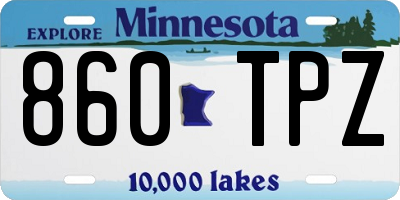 MN license plate 860TPZ