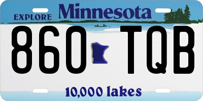 MN license plate 860TQB