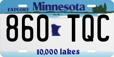 MN license plate 860TQC