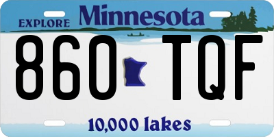 MN license plate 860TQF