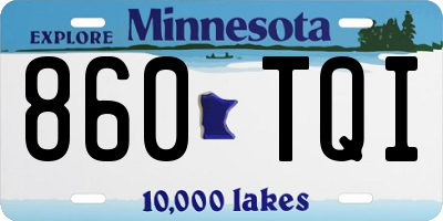 MN license plate 860TQI