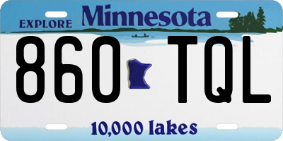 MN license plate 860TQL