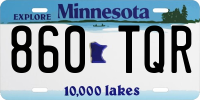MN license plate 860TQR