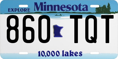 MN license plate 860TQT