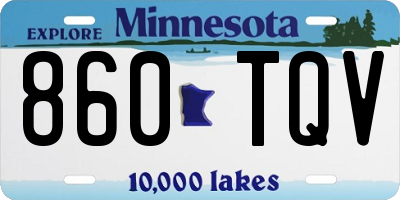 MN license plate 860TQV