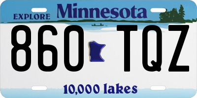MN license plate 860TQZ