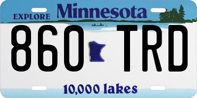 MN license plate 860TRD