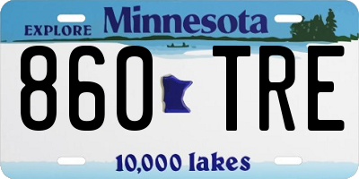 MN license plate 860TRE