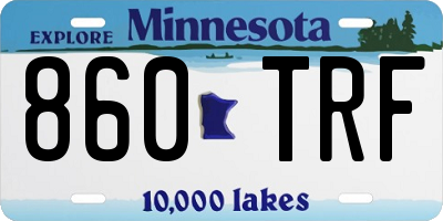 MN license plate 860TRF