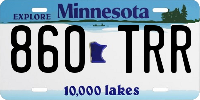 MN license plate 860TRR