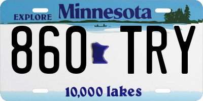 MN license plate 860TRY