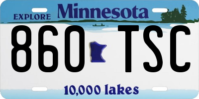 MN license plate 860TSC