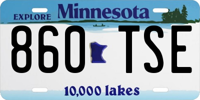 MN license plate 860TSE