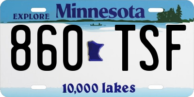MN license plate 860TSF