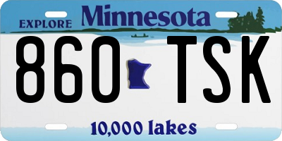 MN license plate 860TSK