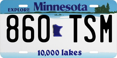 MN license plate 860TSM