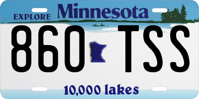MN license plate 860TSS