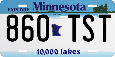 MN license plate 860TST