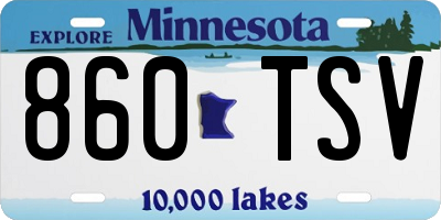 MN license plate 860TSV