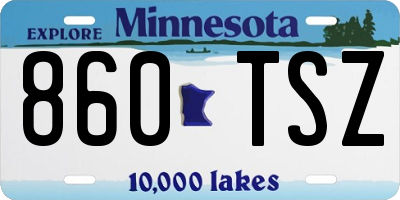 MN license plate 860TSZ