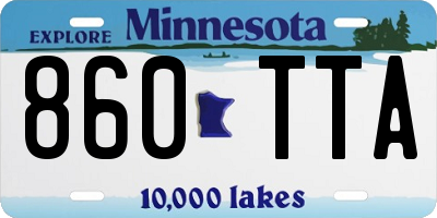 MN license plate 860TTA