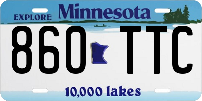 MN license plate 860TTC