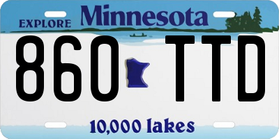 MN license plate 860TTD