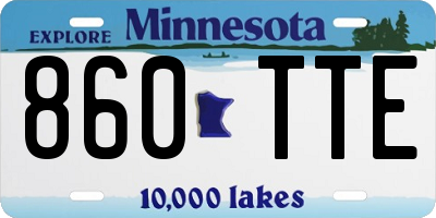 MN license plate 860TTE