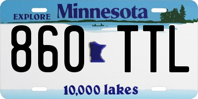 MN license plate 860TTL