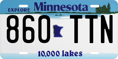 MN license plate 860TTN