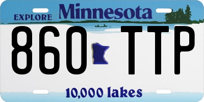 MN license plate 860TTP