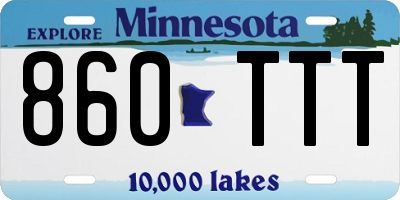 MN license plate 860TTT