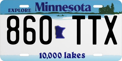 MN license plate 860TTX