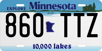 MN license plate 860TTZ