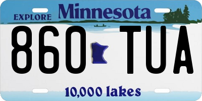 MN license plate 860TUA