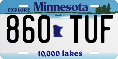MN license plate 860TUF
