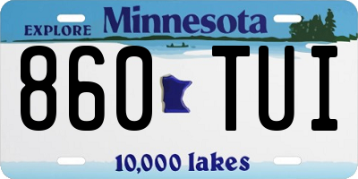 MN license plate 860TUI