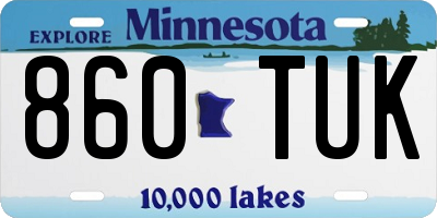 MN license plate 860TUK