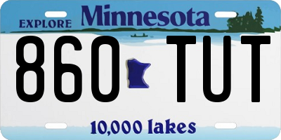 MN license plate 860TUT