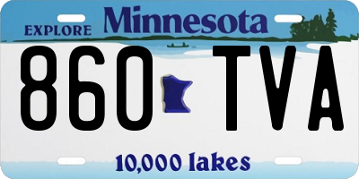 MN license plate 860TVA