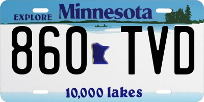MN license plate 860TVD